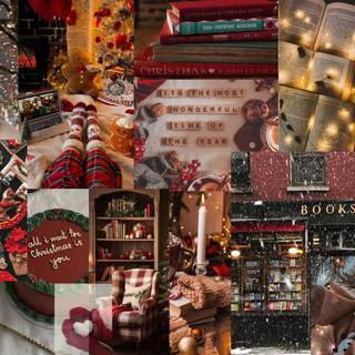 Country Christmas collage wallpaper