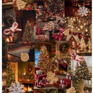 Country Christmas collage wallpaper