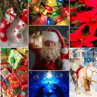 Country Christmas collage wallpaper