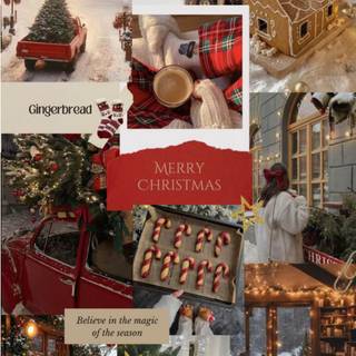 Country Christmas collage wallpaper