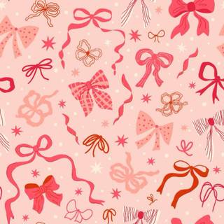 Christmas preppy bows wallpaper