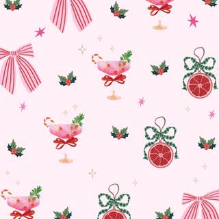 Christmas preppy bows wallpaper
