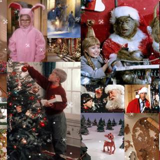 Country Christmas collage wallpaper