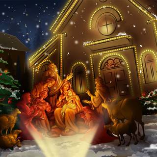 Christmas Jesus born wallpaper