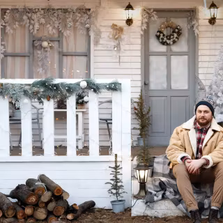 Country Christmas collage wallpaper