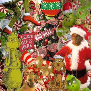 Christmas preppy Grinch wallpaper