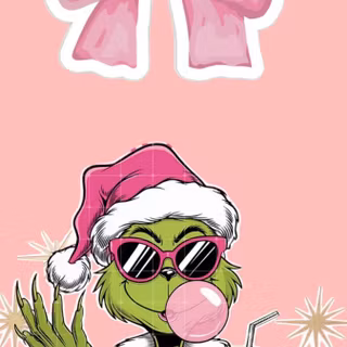 Christmas preppy Grinch wallpaper