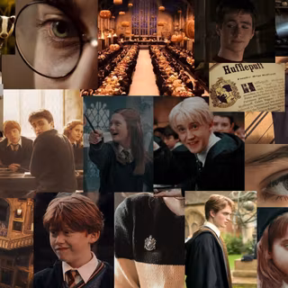 Harry Potter aesthetic desktop collage wallpaper