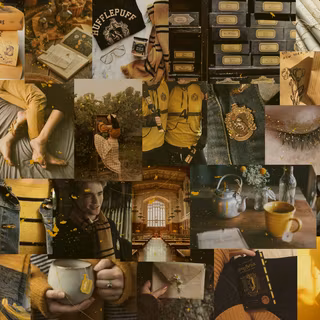 Harry Potter aesthetic desktop collage wallpaper
