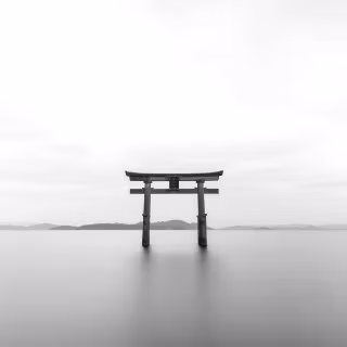 Black and white Japanese wallpaper