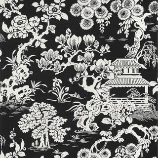 Black and white Japanese wallpaper