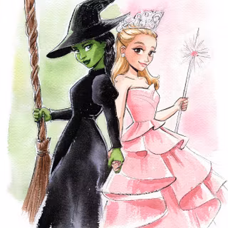 Elphaba and Glinda animated wallpaper