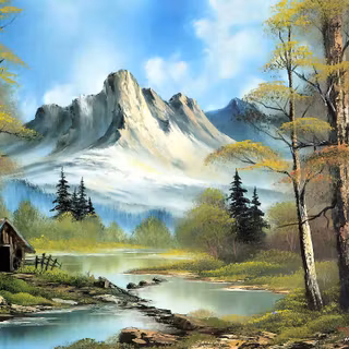 Bob Ross painting wallpaper