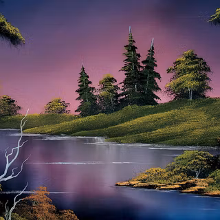Bob Ross painting wallpaper