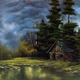 Bob Ross painting wallpaper