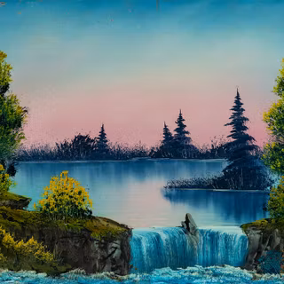 Bob Ross painting wallpaper