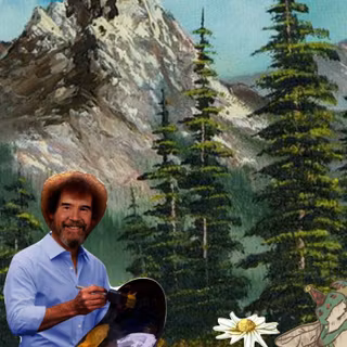 Bob Ross painting wallpaper