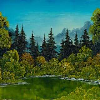 Bob Ross painting wallpaper