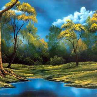 Bob Ross painting wallpaper