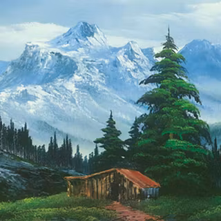 Bob Ross painting wallpaper