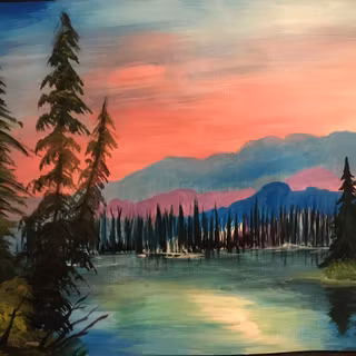 Bob Ross painting wallpaper