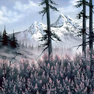Bob Ross painting wallpaper