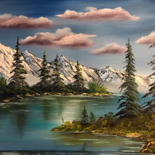 Bob Ross painting wallpaper