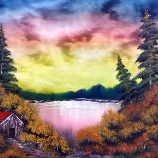 Bob Ross painting wallpaper