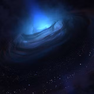 Blue black hole wallpaper
