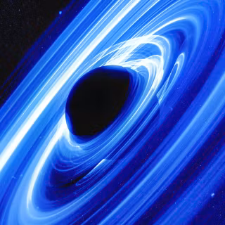 Blue black hole wallpaper