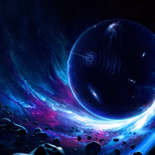 Blue black hole wallpaper