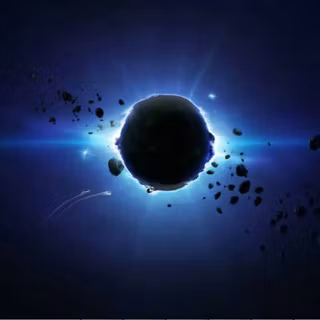 Blue black hole wallpaper