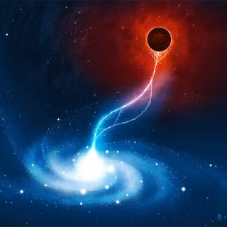 Blue black hole wallpaper