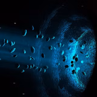 Blue black hole wallpaper