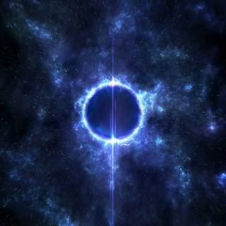Blue black hole wallpaper