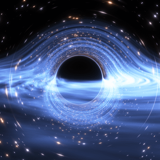 Blue black hole wallpaper