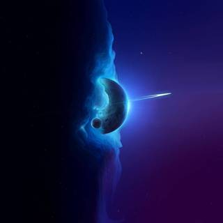 Blue black hole wallpaper