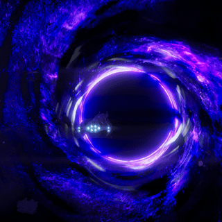 Blue black hole wallpaper