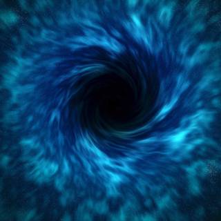 Blue black hole wallpaper