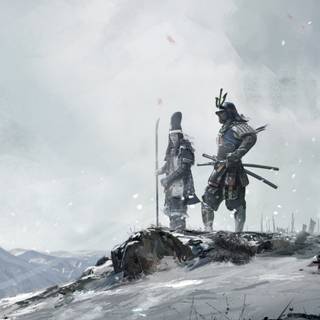 Snow samurai wallpaper