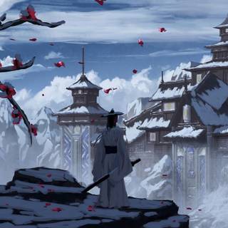 Snow samurai wallpaper