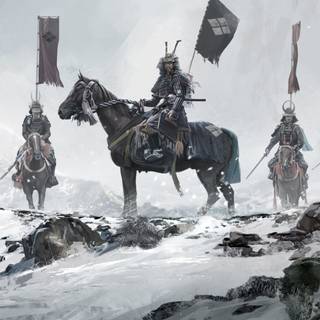 Snow samurai wallpaper