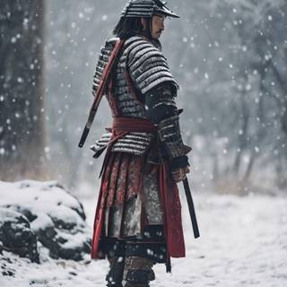 Snow samurai wallpaper