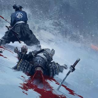 Snow samurai wallpaper