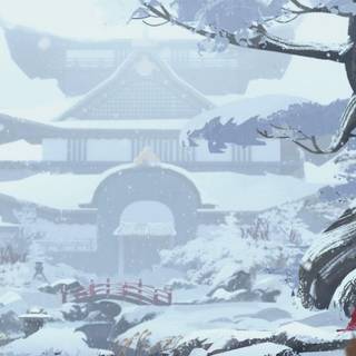 Snow samurai wallpaper