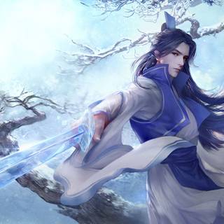 Snow samurai wallpaper