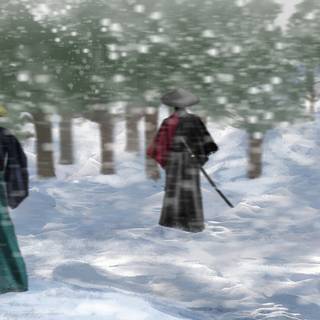 Snow samurai wallpaper