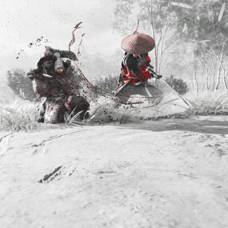 Snow samurai wallpaper