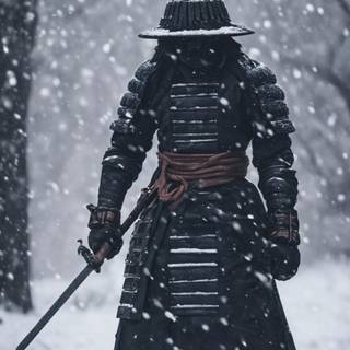Snow samurai wallpaper