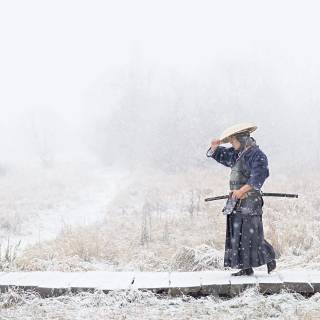 Snow samurai wallpaper